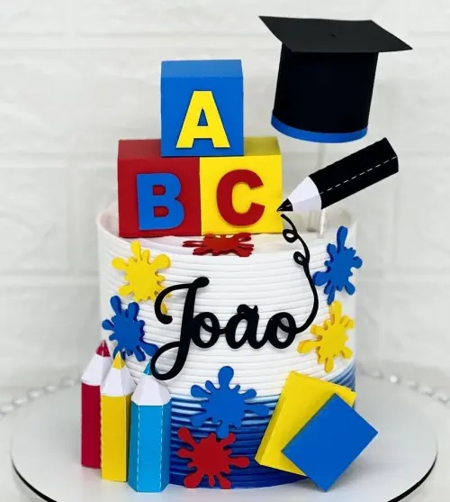 Topo de Bolo Formatura ABC 17 Somente Studio