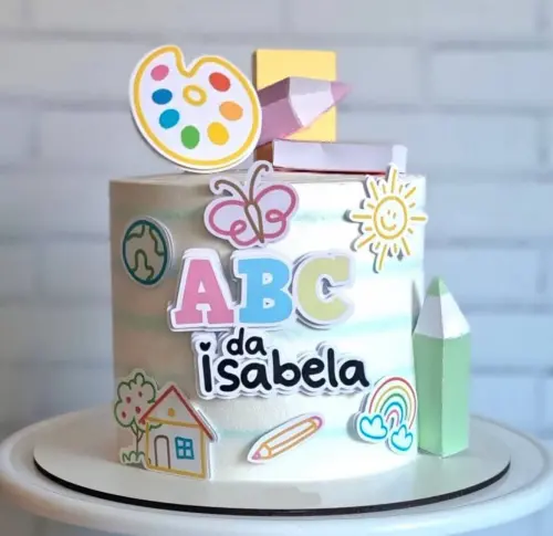 Topo de Bolo Formatura ABC 21 Somente Studio