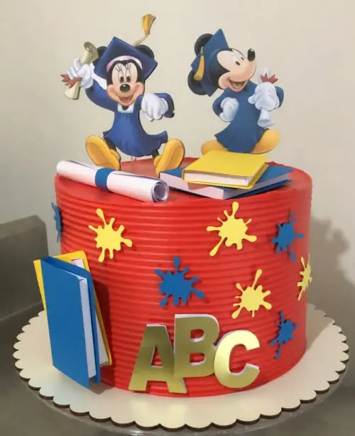 Topo de Bolo Formatura ABC Mickey 01 Somente Studio