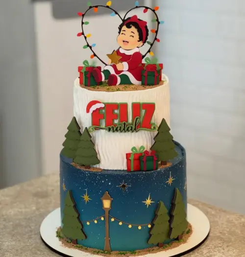 Topo de Bolo Natal 103 Somente Studio