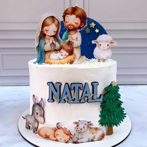 Topo de Bolo Natal Presépio 19 Somente Studio