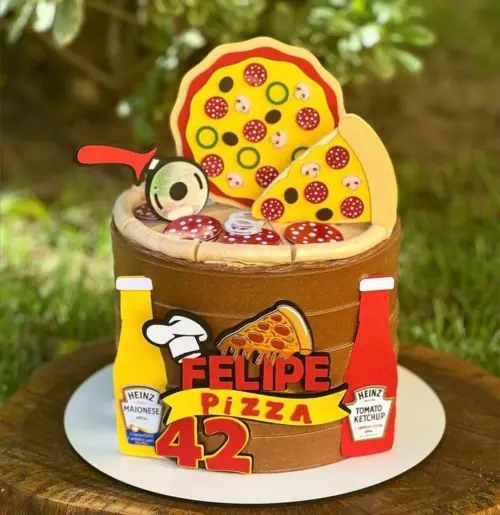 Topo de Bolo Pizza 01 Studio/PDF/PNG