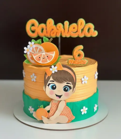 Topo de Bolo Frutinhas - Laranjinha 01 Studio/PDF/PNG