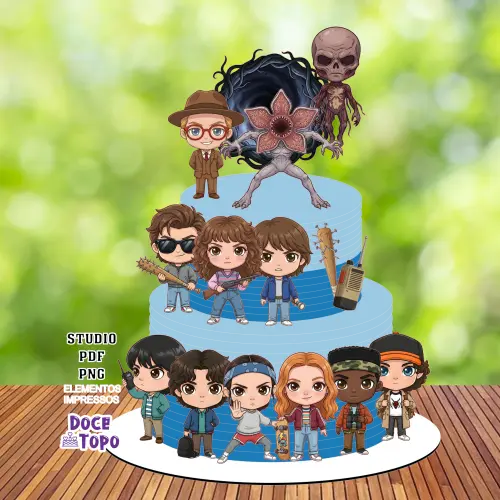 Topo de Bolo Stranger Things 04 Studio/PDF/PNG