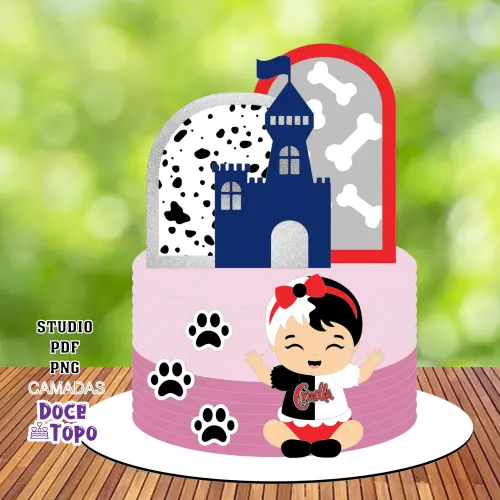 Topo de Bolo 101 Dalmatas Cruella 04 Studio/PDF/PNG