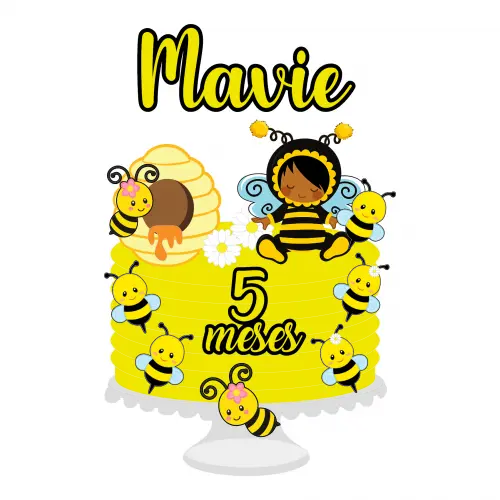 Topo de Bolo Abelhinha 24 Somente Studio