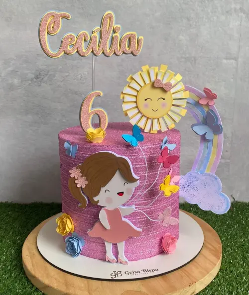 Topo de Bolo Arcoiris 08 Somente Studio