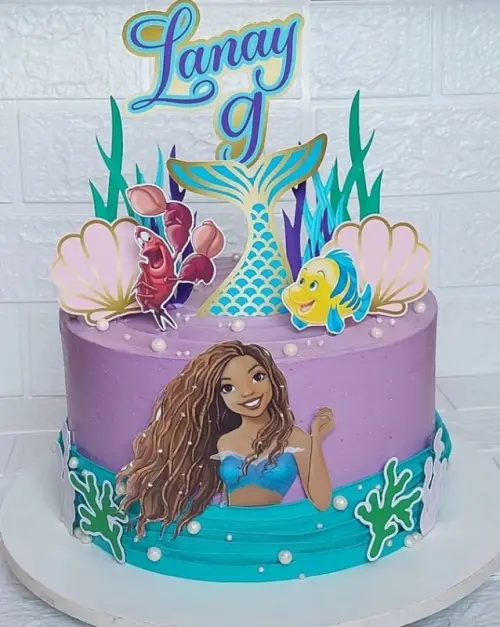 Topo de Bolo Ariel 08 Pequena Sereia Somente Studio