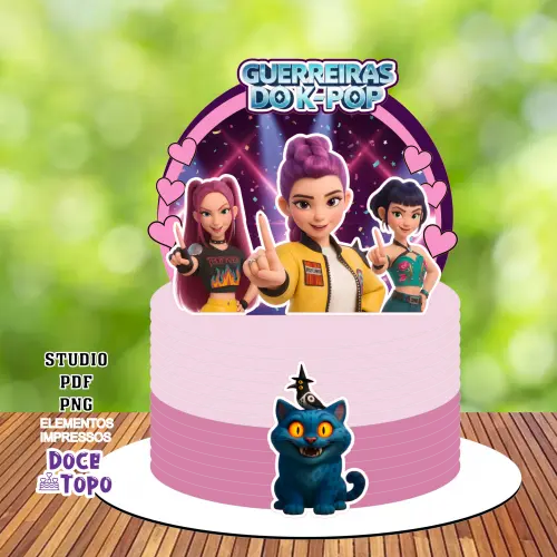 Topo de Bolo Guerreiras do K-Pop 11 Studio/PDF/PNG