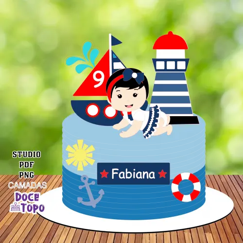 Topo de Bolo Marinheira 01 Studio/PDF/PNG