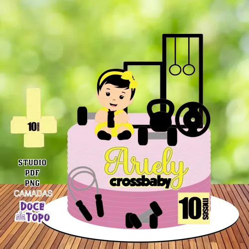 Topo de Bolo Academia Baby 02 Studio/PDF/PNG