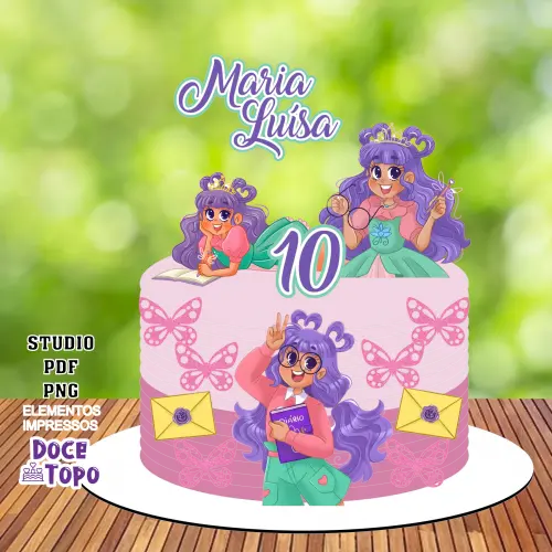 Topo de Bolo O Diário de uma Princesa Desastrada 02 Studio/PDF/PNG