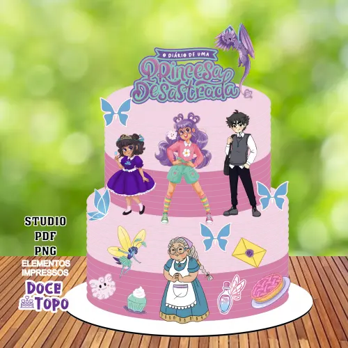 Topo de Bolo O Diário de uma Princesa Desastrada 04 Studio/PDF/PNG