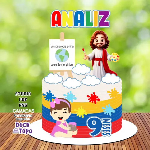 Topo de Bolo O Maior Pintor do Mundo 04 Studio/PDF/PNG