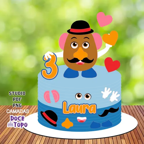 Topo de Bolo Toy Story - Sr Cabeça de Batata Studio/PDF/PNG