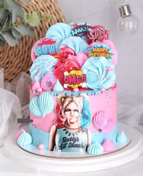 Topo de Bolo Arlequina 04 Somente Studio