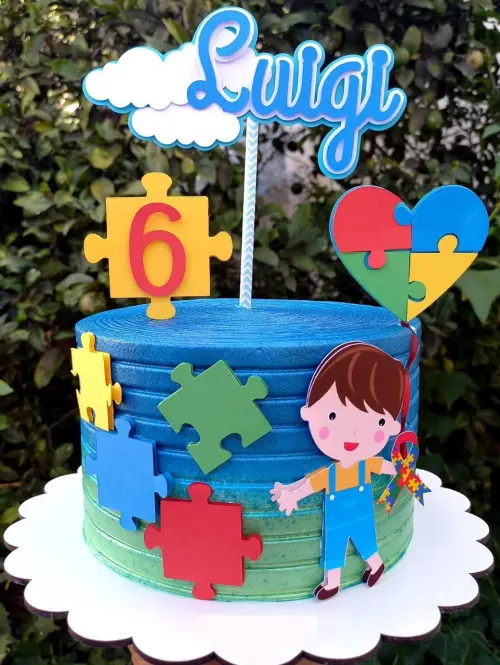 Topo de Bolo Autismo 02 Somente Studio