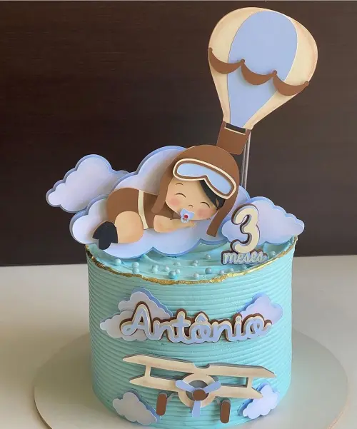 Topo de Bolo Aviador 02 Somente Studio