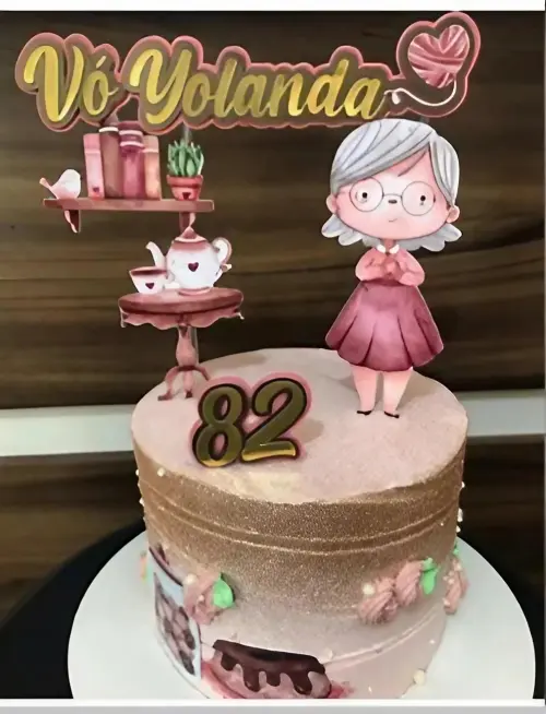 Topo de Bolo Avó 01 Somente Studio