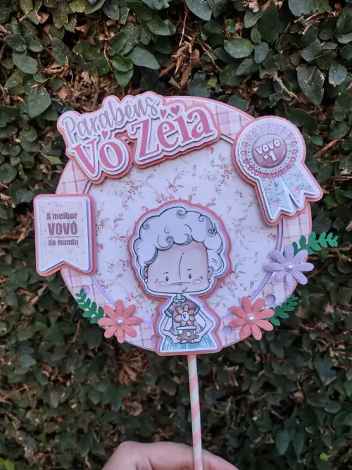 Topo de Bolo Avó 02 Somente Studio
