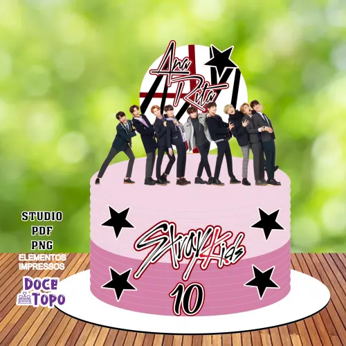 Topo de Bolo Stray Kids 01 Studio/PDF/PNG