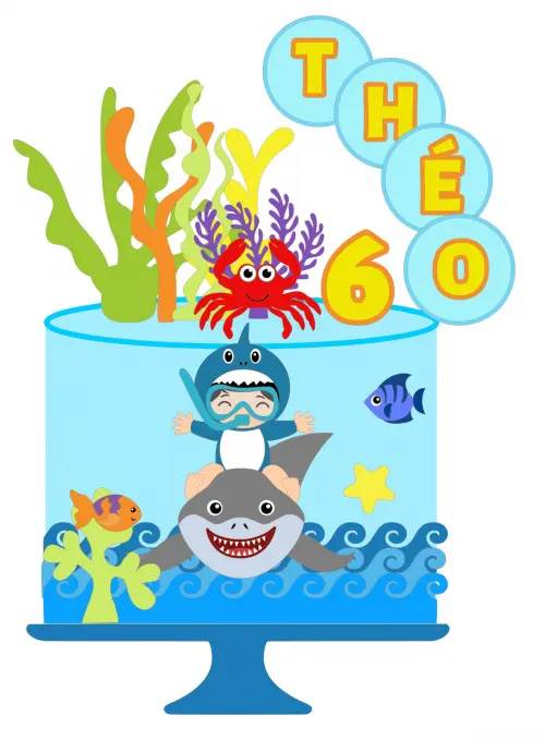 Topo de Baby Shark 15 Somente Studio