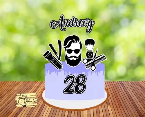 Topo de Bolo Barbeiro 01 Somente Studio