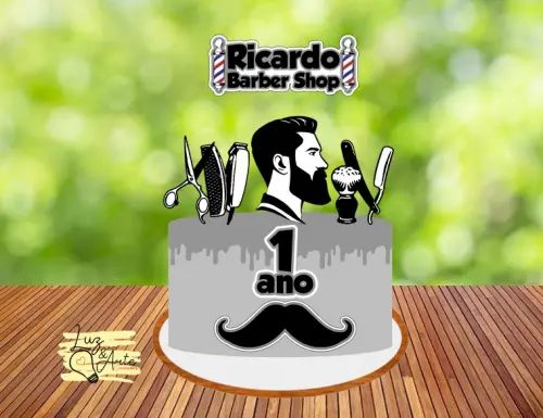 Topo de Bolo Barbeiro 02 Somente Studio