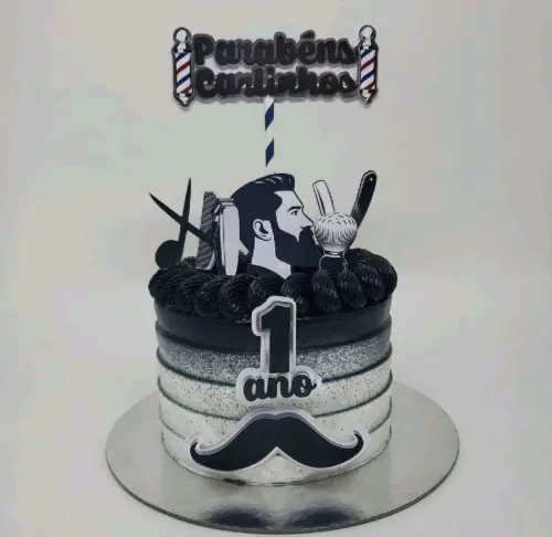 Topo de Bolo Barbeiro 02 Somente Studio