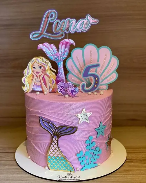 Topo de Bolo Barbie Sereia 02 Somente Studio