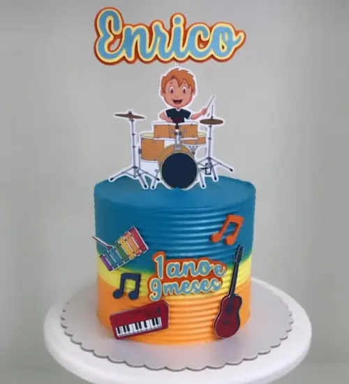 Topo de Bolo Baterista 03 Somente Studio