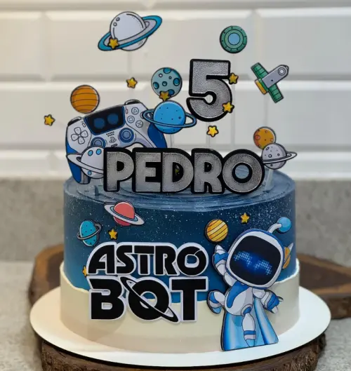 Topo de Bolo Astro Bot 02 Studio/PDF/PNG