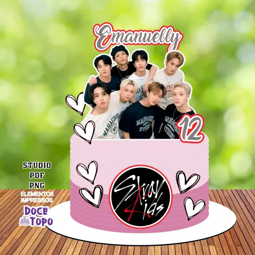 Topo de Bolo Stray Kids 02 Studio/PDF/PNG