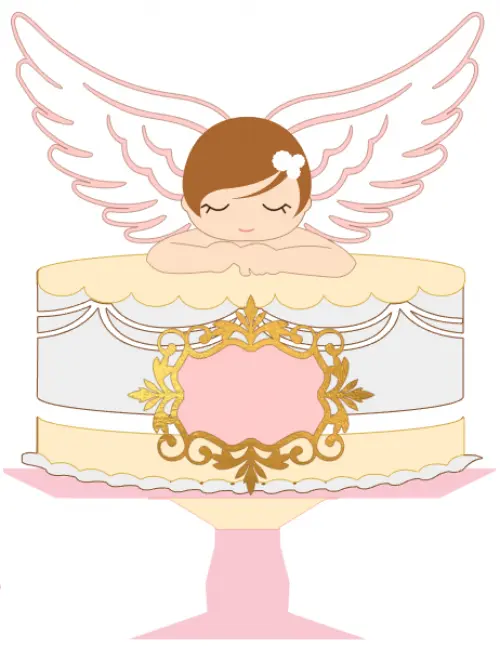 Topo de Bolo Batizado 07 Somente Studio