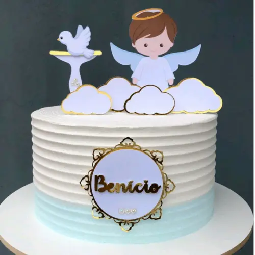 Topo de Bolo Batizado 18 Somente Studio