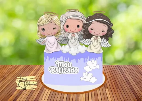 Topo de Bolo Batizado 29 Somente Studio