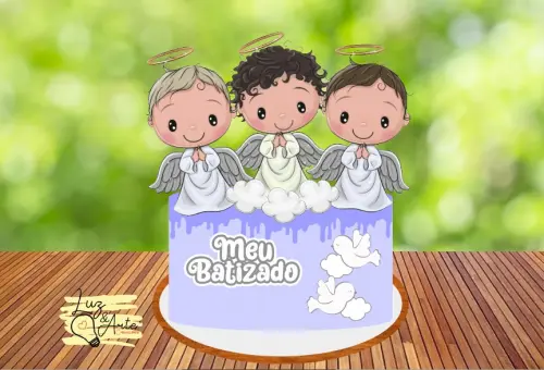 Topo de Bolo Batizado 30 Somente Studio