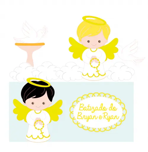 Topo de Bolo Batizado 33 Somente Studio