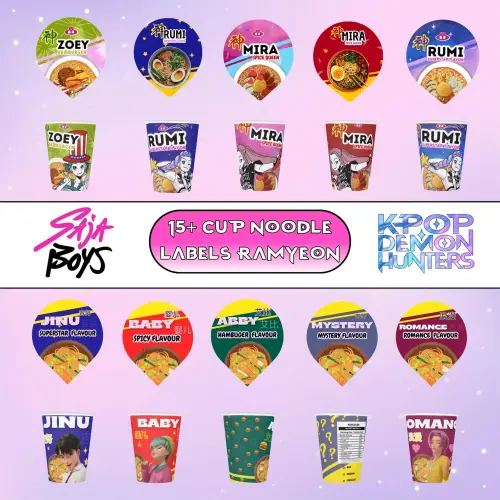 Cup Noodles Guerreiras do K-Pop Editável Canva/Studio