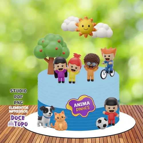 Topo de Bolo Animadinhos 02 Studio/PDF/PNG