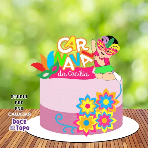 Topo de Bolo Carnaval 37 Studio/PDF/PNG