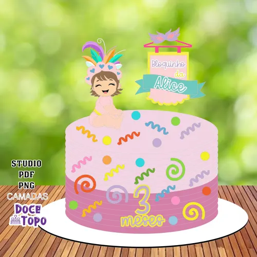 Topo de Bolo Carnaval 41 Studio/PDF/PNG