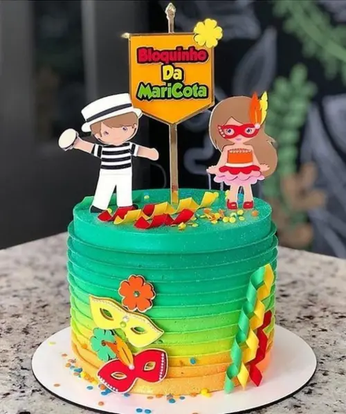 Topo de Bolo Carnaval 16 Somente Studio