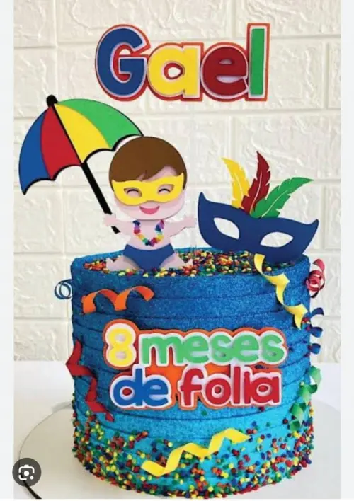 Topo de Bolo Carnaval 26 Somente Studio