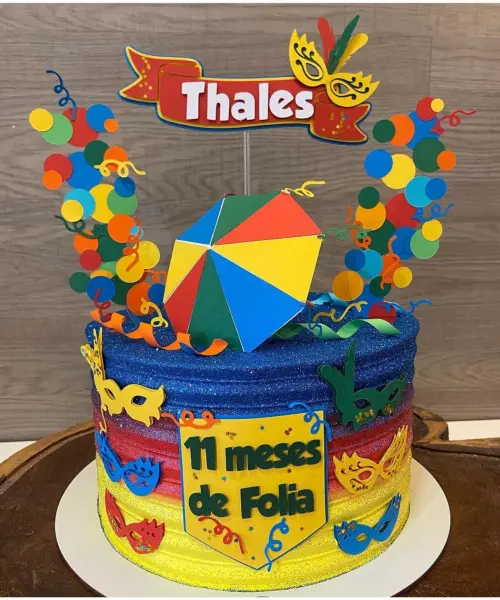 Topo de Bolo Carnaval 34 Somente Studio