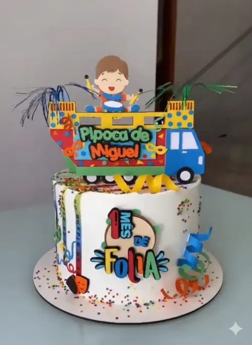 Topo de Bolo Carnaval 35 Somente Studio