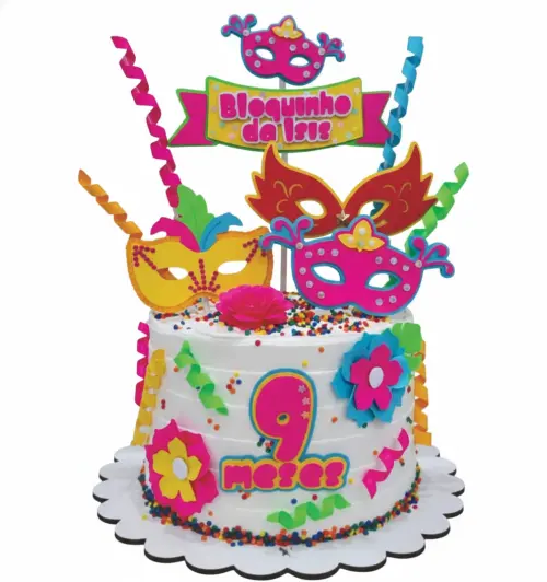 Topo de Bolo Carnaval 39 Somente Studio