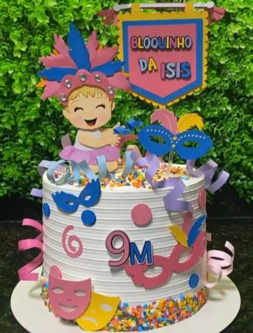 Topo de Bolo Carnaval 43 Somente Studio