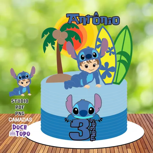 Topo de Bolo Stitch 20 Baby Studio/PDF/PNG