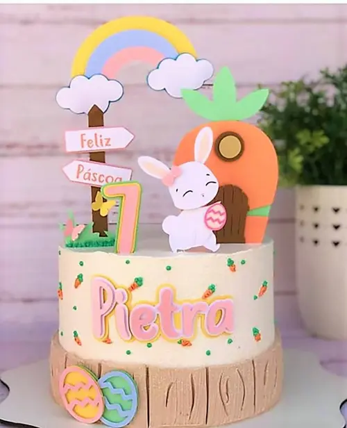 Topo de Bolo Páscoa 22 Somente Studio
